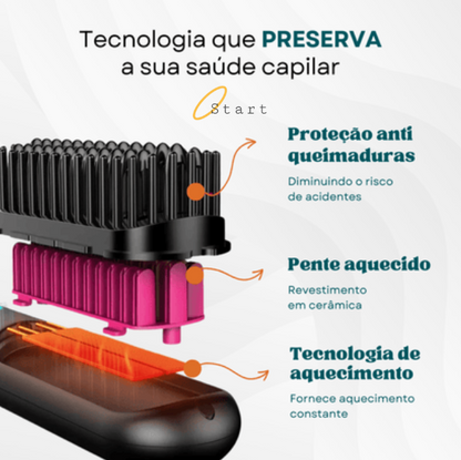 Escova Portátil Vellare 3 em 1 - Seca, Alisa e Modela