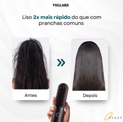 Escova Portátil Vellare 3 em 1 - Seca, Alisa e Modela