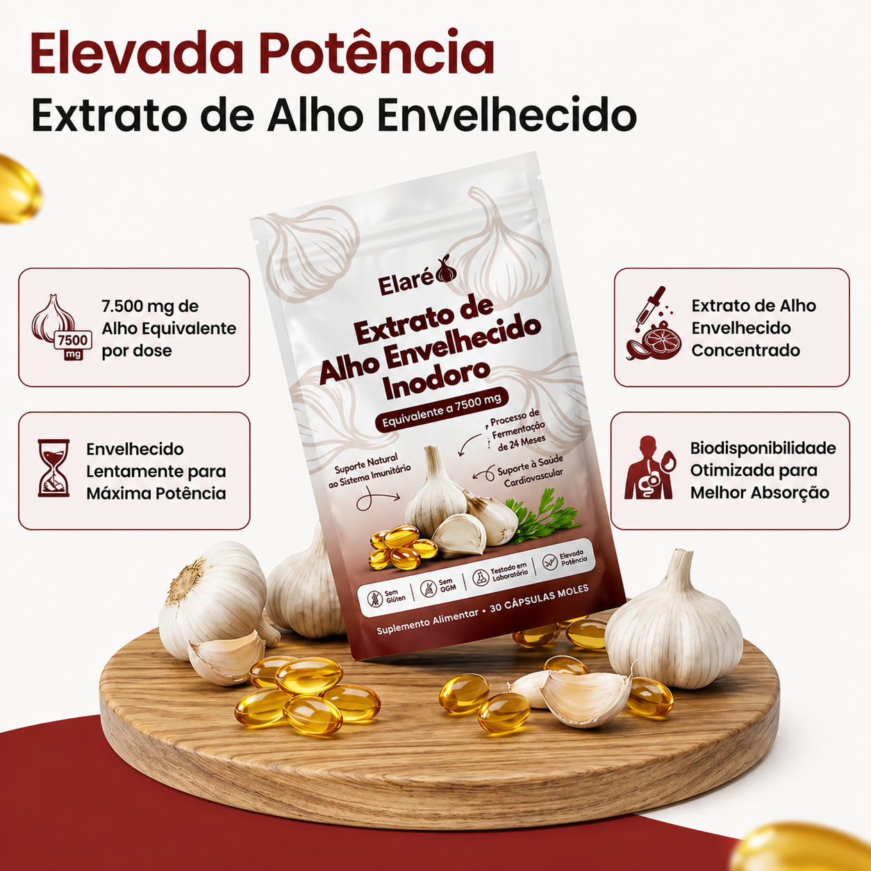 Garlinox - Extrato de Alho Envelhecido Sem Odor