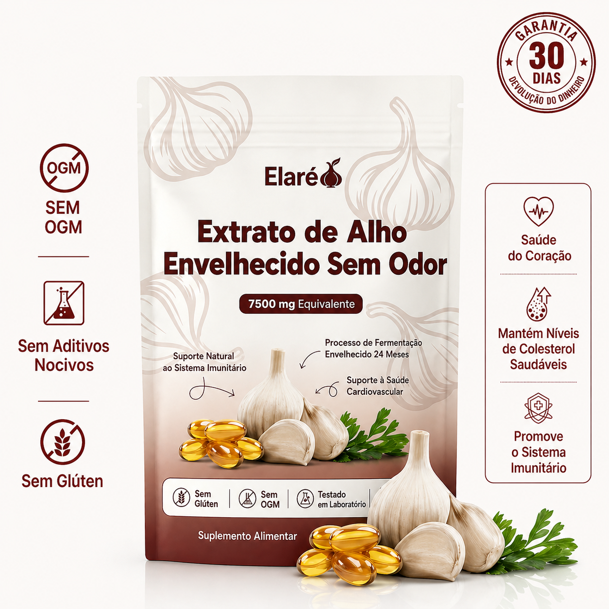 Garlinox - Extrato de Alho Envelhecido Sem Odor